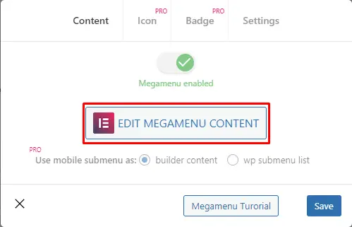 Megamenu From Scratch - Edit Megamenu Content