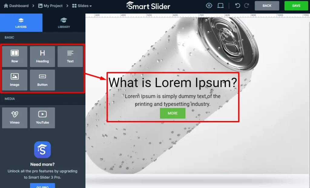 add elements to slider in Astra