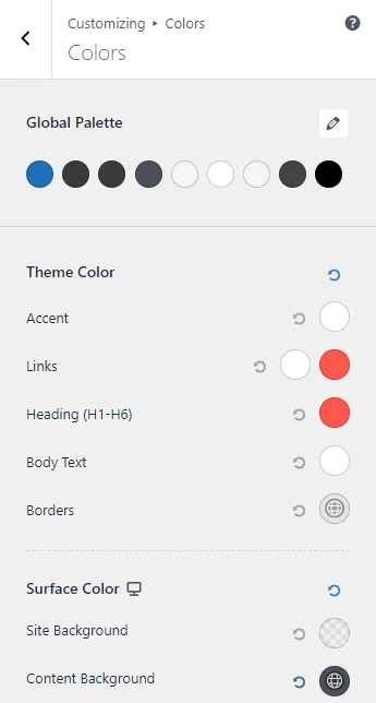 Global color customization for Astra footer