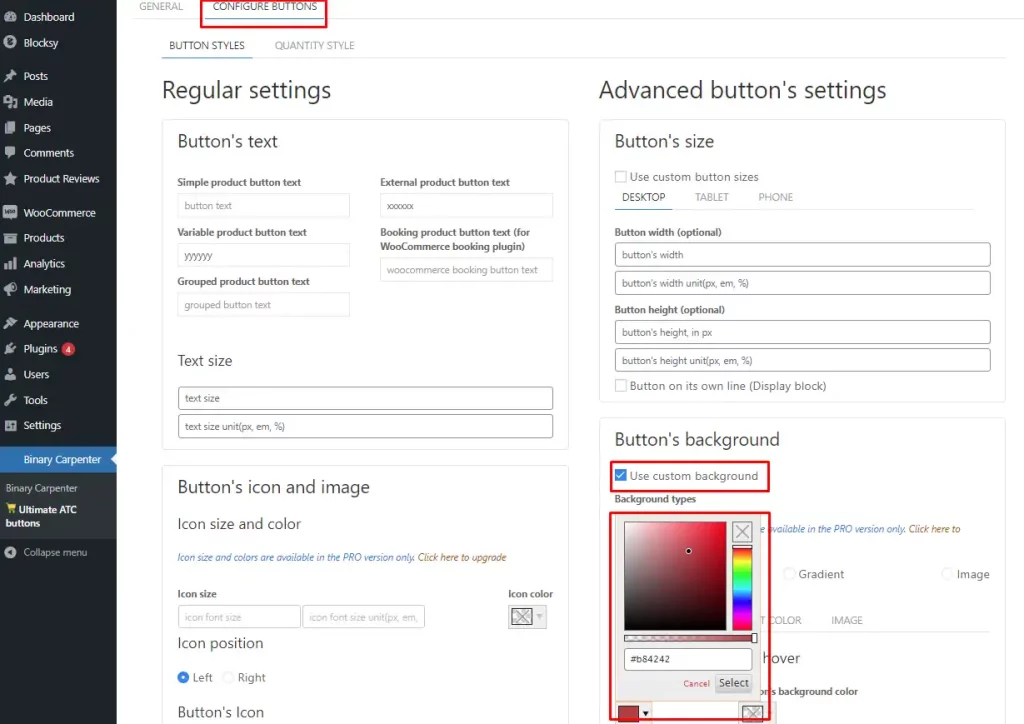Change add-to-cart button color using plugin